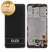 дисплей за Samsung A41 A415F, Тъчскрийн и рамка, GH82-22860A, GH82-23019A, Prism Crush Black, Genuine Service Pack