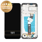 дисплей за Motorola Moto G8 Power Lite, Тъчскрийн и рамка, 5D68C16532, 55D68C18031, черен, Black, Genuine Service Pack