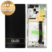 дисплей за Samsung Note 20 Ultra N986B, Тъчскрийн и рамка, GH82-23596C, GH82-31461C, Mystic White, Genuine Service Pack