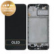 дисплей за Samsung M21 M215F, Тъчскрийн и рамка, GH82-22509A, GH82-22836A, GH82-21266A, GH82-21265A, черен, Black, Genuine Service Pack