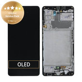 дисплей за Samsung A42 5G A426B, Тъчскрийн и рамка, GH82-24375A, GH82-24376A, Prism Dot Black, Genuine Service Pack