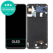 дисплей OLED за Samsung A50 A505F, Тъчскрийн и рамка, черен, Black