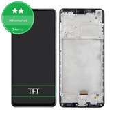 дисплей за Samsung A21s A217F, Тъчскрийн и рамка, черен, Black, TFT
