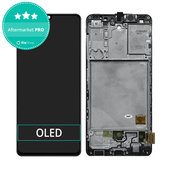 дисплей OLED за Samsung A41 A415F, Тъчскрийн и рамка, Prism Crush Black
