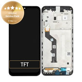 дисплей за Motorola Moto E7 Plus XT2081, Тъчскрийн и рамка, 5D68C17416, черен, Black, Genuine Service Pack