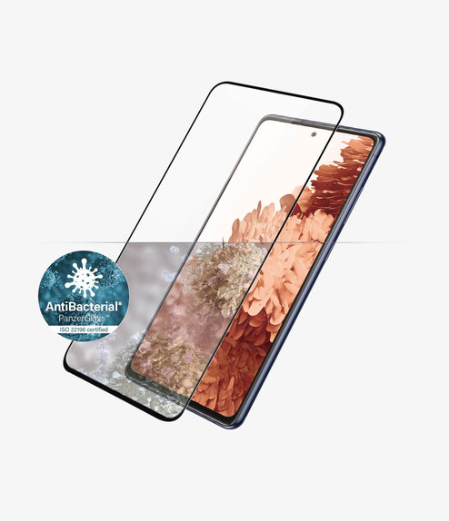 Закалено стъкло съвместимо с калъф AB за Samsung S21+, съвместимо с пръстов отпечатък, Черно, Black