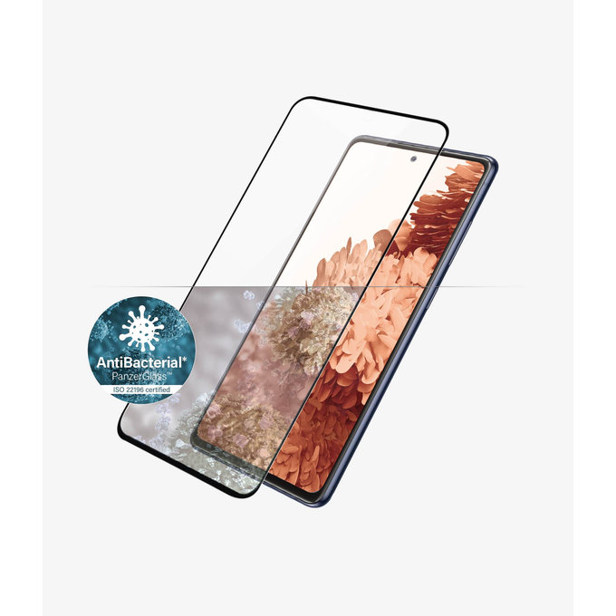 Закалено стъкло съвместимо с калъф AB за Samsung S21+, съвместимо с пръстов отпечатък, Черно, Black
