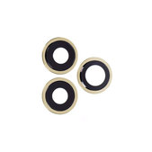 Стъкло за обектив на задната камера с рамка за iPhone 12 Pro Max, 3 броя, Злато, Gold