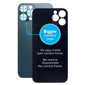 задния капак с голям отвор за камера за iPhone 12 Pro Max, син, Blue