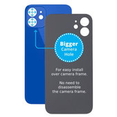 задния капак с голям отвор за камера за iPhone 12, син, Blue
