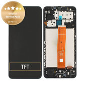 дисплей за Samsung M12 M127F, Тъчскрийн и рамка, GH82-25042A, GH82-25043A, черен, Black, Genuine Service Pack