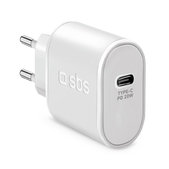 20W заряден адаптер USB-C, Бял, White, SBS
