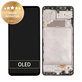дисплей за Samsung A22 A225F, Тъчскрийн и рамка, GH82-25944A, GH82-26047A, черен, Black, Genuine Service Pack