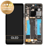 дисплей за Sony Xperia 10 III, Тъчскрийн и рамка, A5034092A, Black, Genuine Service Pack