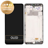 дисплей за Samsung M32 M325F, Тъчскрийн и рамка, GH82-25981A, GH82-26193A, Black, Genuine Service Pack