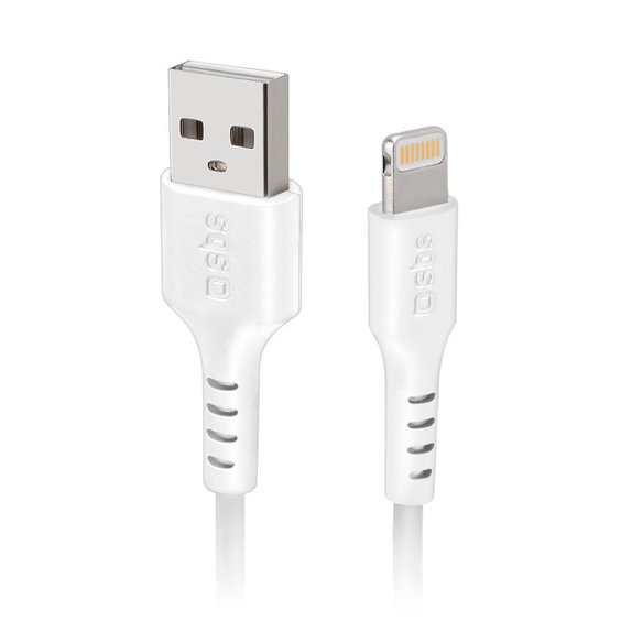 Кабел Lightning / USB, 1m, Бял, White, SBS