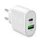 20W заряден адаптер USB, USB-C, Бял, White, SBS