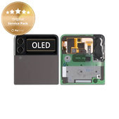 дисплей за Samsung Z Flip 3 F711B, Тъчскрийн и рамка, външен, GH97-26773A, Phantom Black, Genuine Service Pack