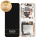 дисплей за Samsung Z Flip 3 F711B, Тъчскрийн и рамка, GH82-27243B, GH82-27244B, Cream, Genuine Service Pack