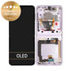 дисплей за Samsung Z Flip 3 F711B, Тъчскрийн и рамка, GH82-26273D, GH82-27244D, Lavender, Genuine Service Pack