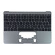 Горна рамка с клавиатура за MacBook 12" A1534 (ранна 2015 – средата на 2017), UK, Space Gray