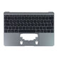 Горна рамка с клавиатура за MacBook 12" A1534 (ранна 2015 – средата на 2017), UK, Space Gray