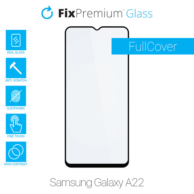 Закалено стъкло с пълно покритие за Samsung A22