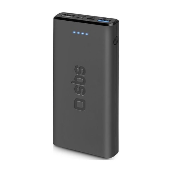 Външна батерия 10 000 mAh, 2x USB, 2,1A, Черно, Black, SBS
