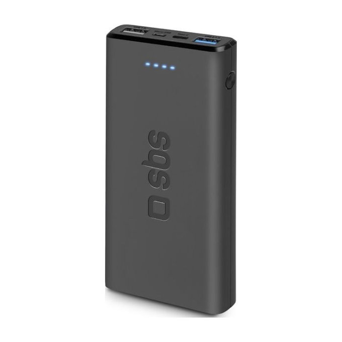 Външна батерия 10 000 mAh, 2x USB, 2,1A, Черно, Black, SBS