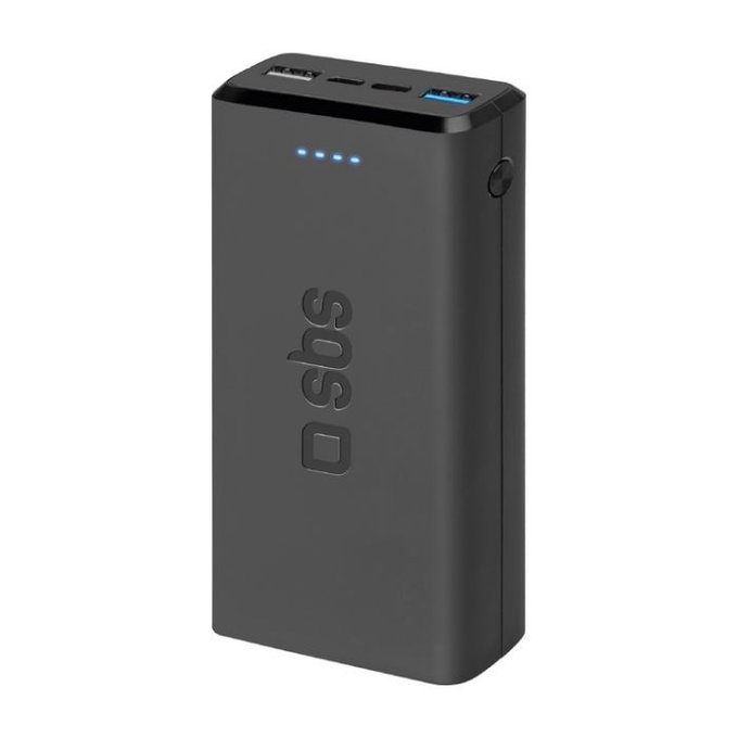 Външна батерия 20 000 mAh, 2x USB, 2,1A, Черно, Black, SBS