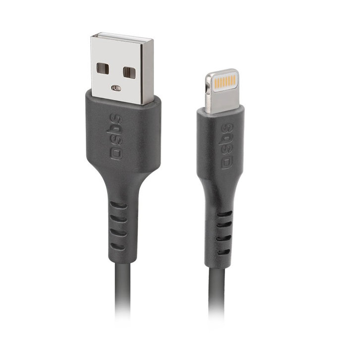Кабел Lightning / USB, 1m, Черно, Black, SBS