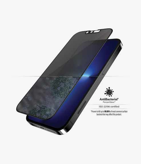 Закалено стъкло съвместимо с калъф с поверителност AB за iPhone 13 Pro Max и 14 Plus, Черно, Black