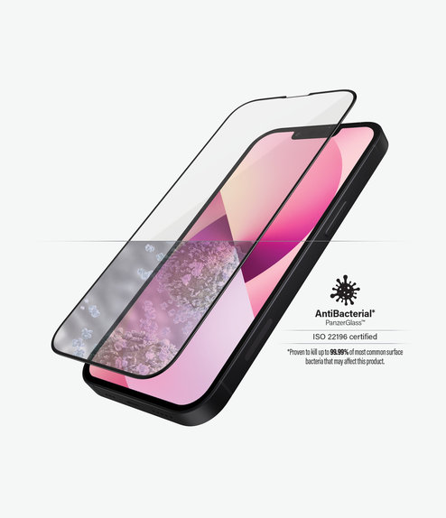 Закалено стъкло съвместимо с калъф AB за iPhone 13 mini, Черно, Black