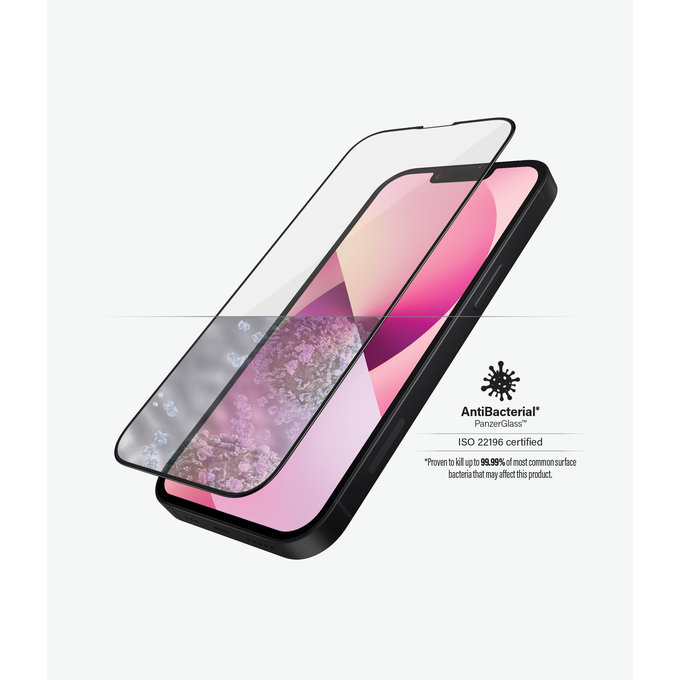 Закалено стъкло съвместимо с калъф AB за iPhone 13 mini, Черно, Black