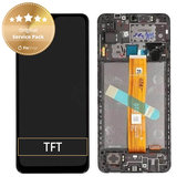 дисплей за Samsung A12 A127F, A032F, Тъчскрийн и рамка, GH82-26485A, GH82-26486A, (Black) , Genuine Service Pack