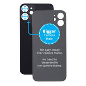 задния капак с голям отвор за камера за iPhone 12 Mini, черен, Black