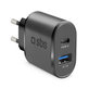 10W заряден адаптер USB, USB-C, Черно, Black, SBS