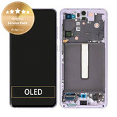 дисплей за Samsung S21 FE G990B, Тъчскрийн и рамка, GH82-26414D, GH82-26420D, GH82-26590D, Violet, Genuine Service Pack