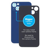 задния капак с голям отвор за камера за iPhone 13, син, Blue
