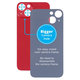 задния капак с голям отвор за камера за iPhone 13, червен, Red