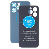 задния капак с голям отвор за камера за iPhone 13 Pro, син, Blue