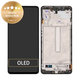 дисплей за Samsung M52 5G M526B, Тъчскрийн и рамка, GH82-27091A, GH82-27094A, черен, Black, Genuine Service Pack