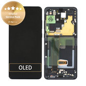 дисплей за Samsung S20 Ultra G988F, Тъчскрийн и рамка, GH82-26032A, GH82-26033A, Cosmic Black, Genuine Service Pack