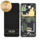 дисплей за Samsung S20 Ultra G988F, Тъчскрийн и рамка, GH82-26032A, GH82-26033A, Cosmic Black, Genuine Service Pack