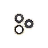 Стъкло за обектив на задната камера с рамка за iPhone 13 Pro, 13 Pro Max, 3 броя, Злато, Gold