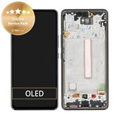 дисплей за Samsung A53 5G A536B, Тъчскрийн и рамка, GH82-28024A, GH82-28025A, Awesome Black, Genuine Service Pack