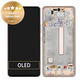 дисплей за Samsung A53 5G A536B, Тъчскрийн и рамка, GH82-28024D, GH82-28025D, Awesome Peach, Genuine Service Pack