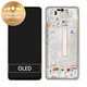 дисплей за Samsung A53 5G A536B, Тъчскрийн и рамка, GH82-28024B, GH82-28025B, Awesome White, Genuine Service Pack