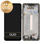 дисплей за Samsung A33 5G A336B, Тъчскрийн и рамка, GH82-28143A, GH82-28144A, черен, Black, Genuine Service Pack