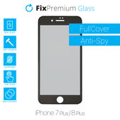 Закалено стъкло Privacy Anti-Spy за iPhone 7 Plus и 8 Plus, FixPremium